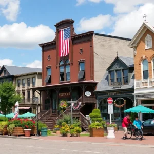 A view of Westport Missouri blending history and modernity