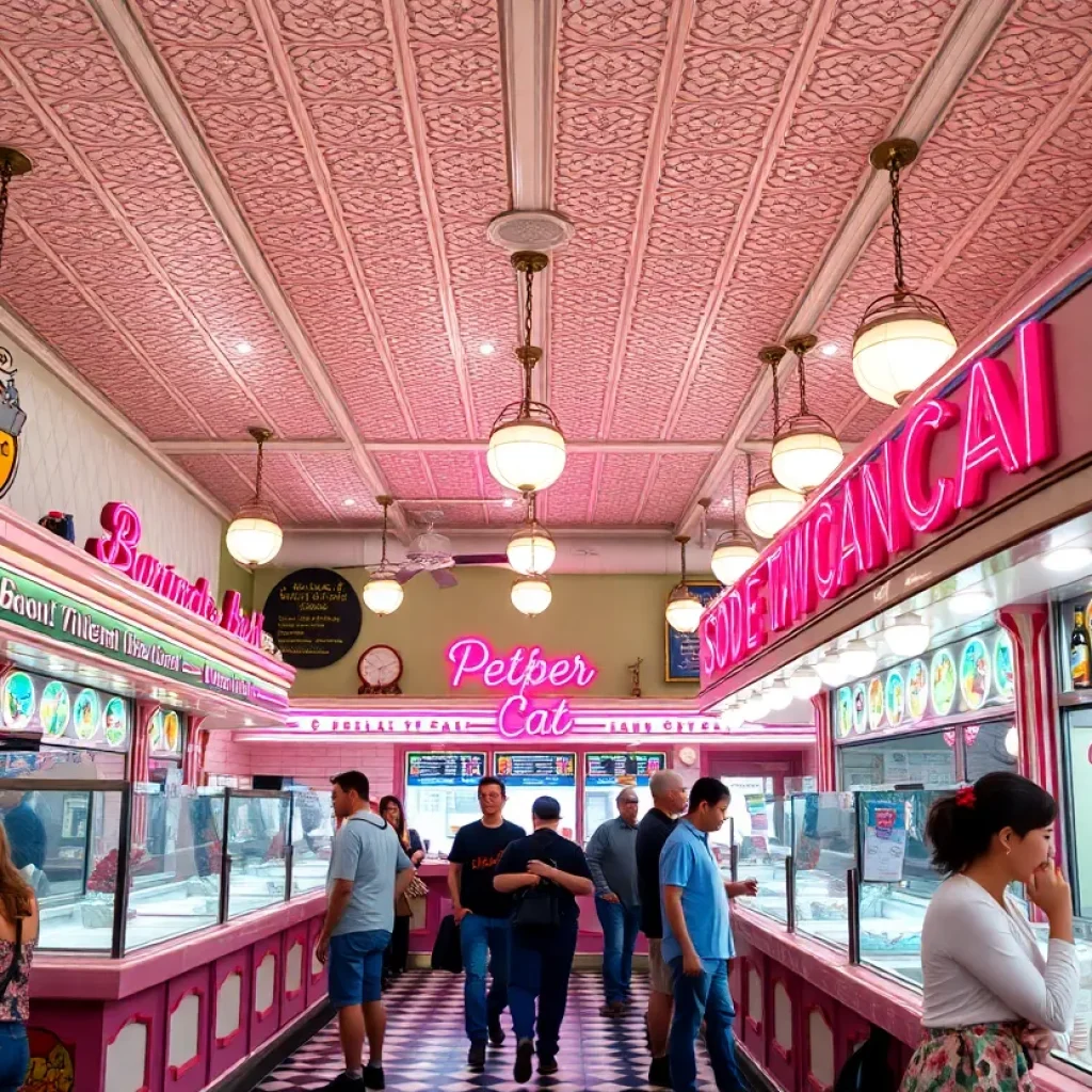 Nostalgic soda fountain called Elixir at Kansas City Museum