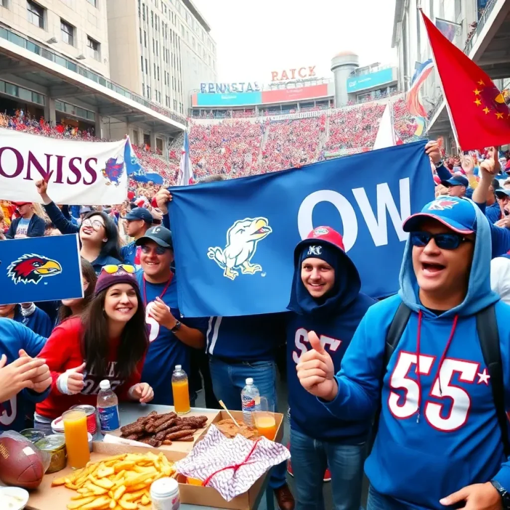 Fans in Kansas City celebrating the Super Bowl