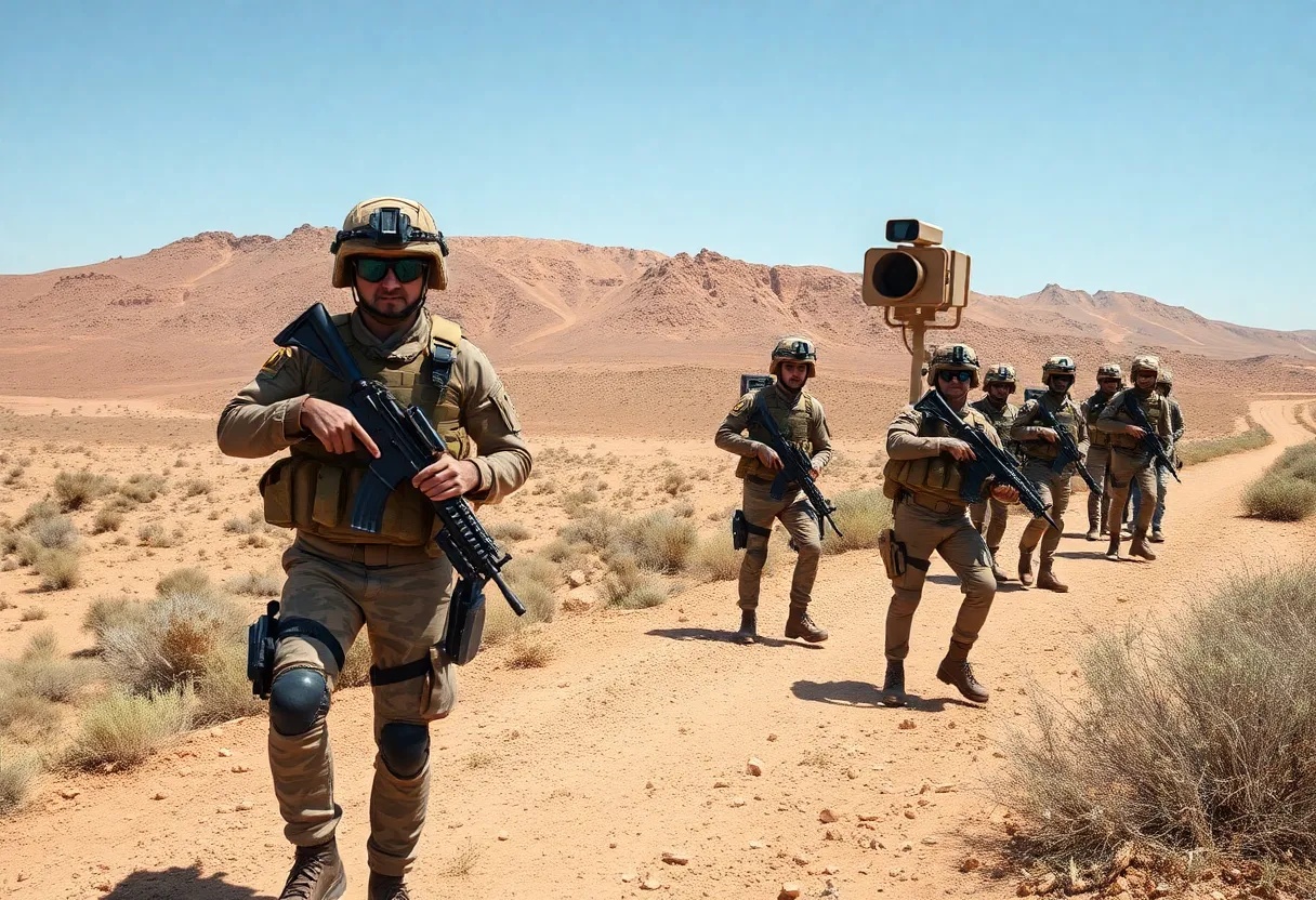 Mexican National Guard troops on the border