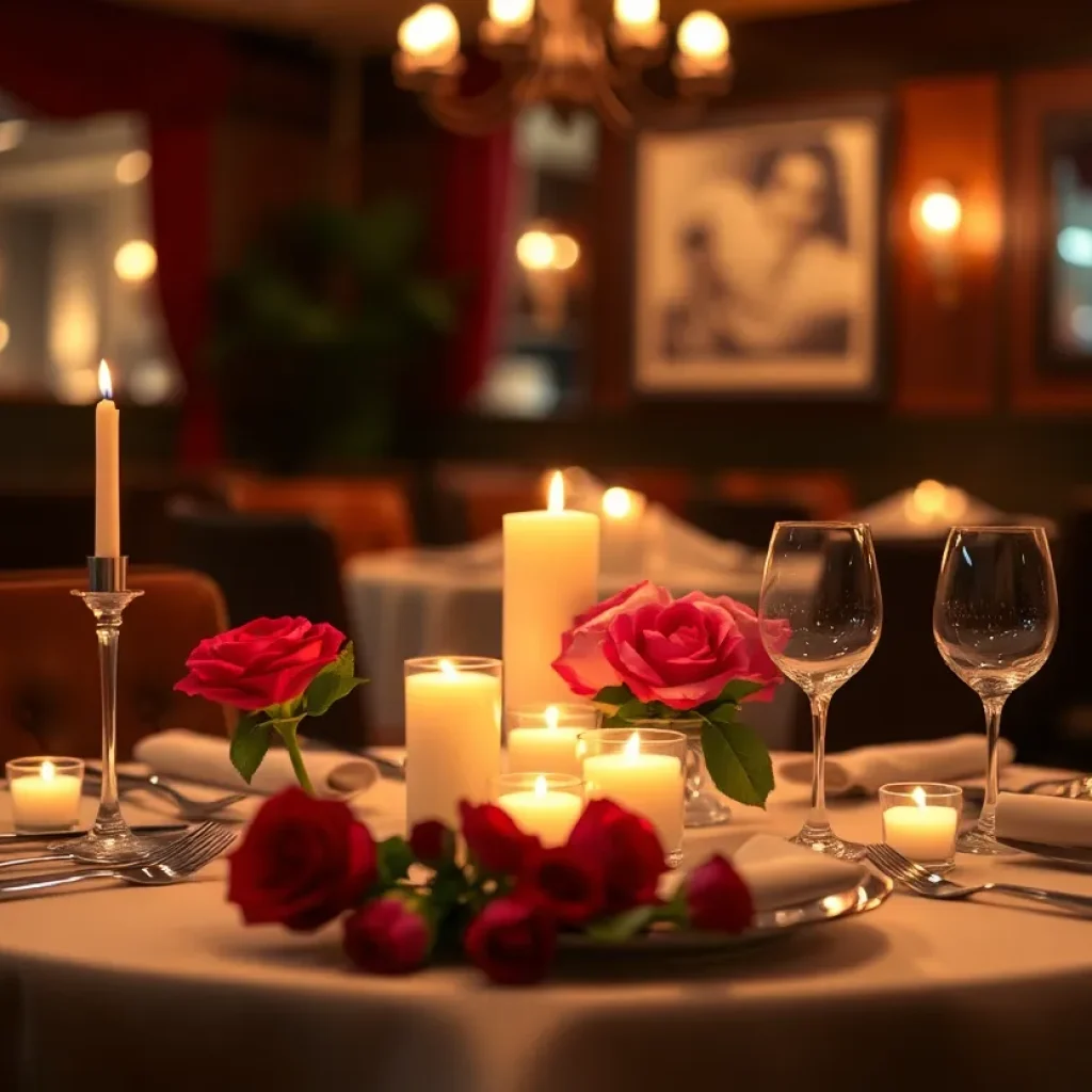 Cozy romantic dining setup in Kansas City restaurant