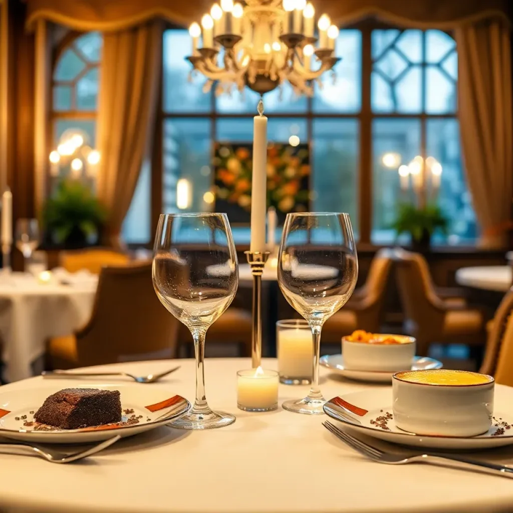 Elegant dining setup in a French restaurant