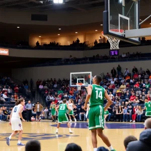 UMKC Kangaroos playing against North Dakota State Bison