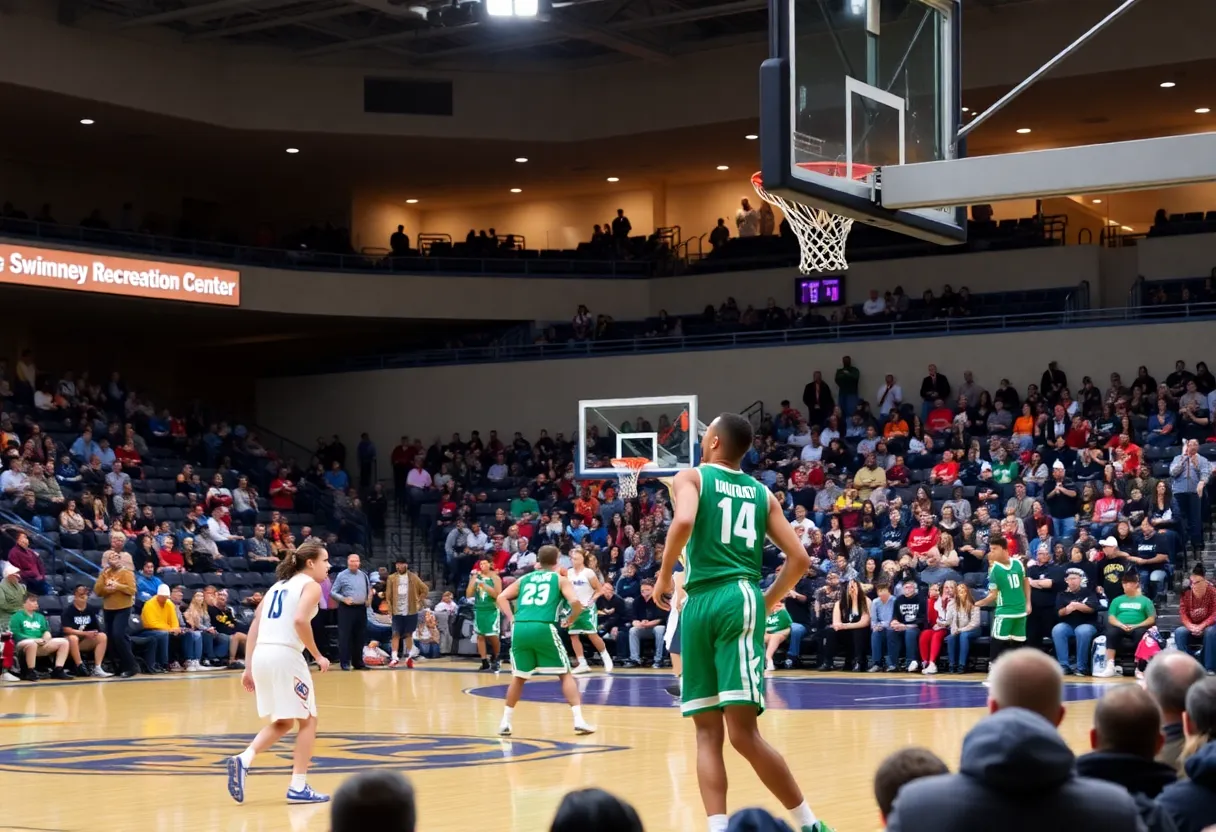 UMKC Kangaroos playing against North Dakota State Bison