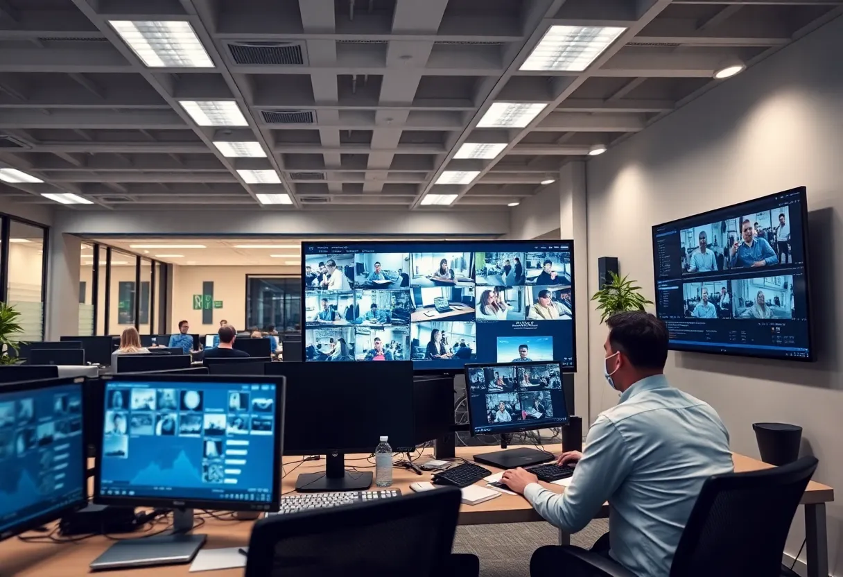 dScribe AI technology office environment with video analysis
