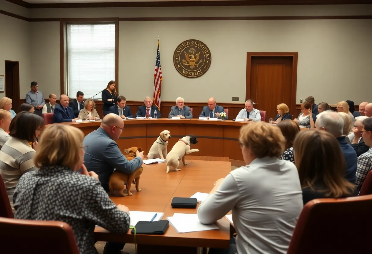 Kansas City council members discussing animal control proposals