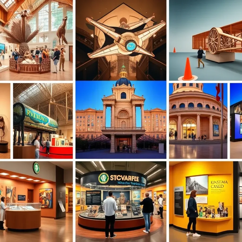 A collage of Kansas City museums featuring art, history, and interactive displays.