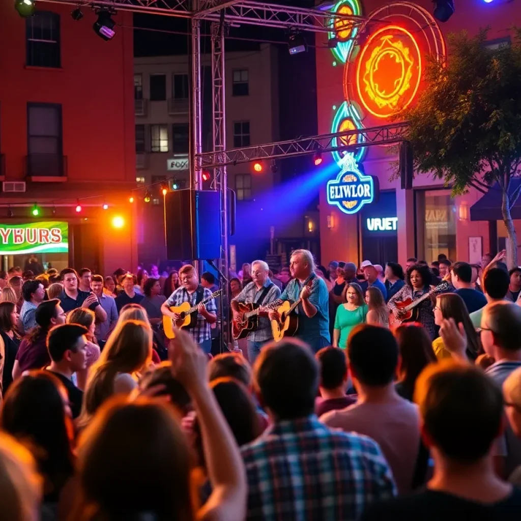 Crowd enjoying a live music concert in Kansas City