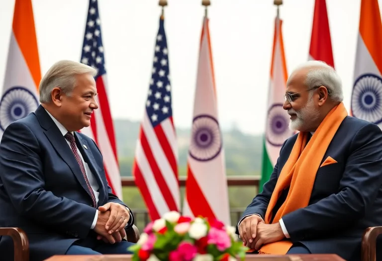 Ceremonial meeting between leaders discussing trade