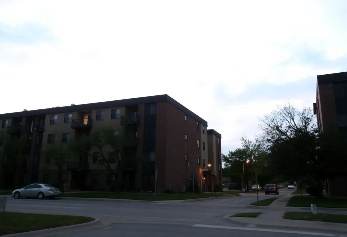 An urban apartment complex in Kansas City