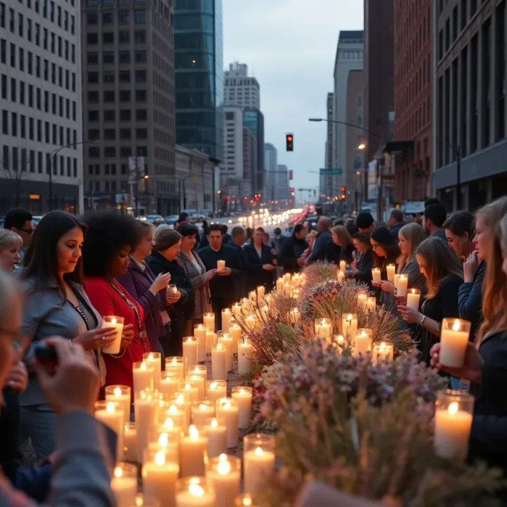 Community members in Kansas City gathering in memory of tragedy