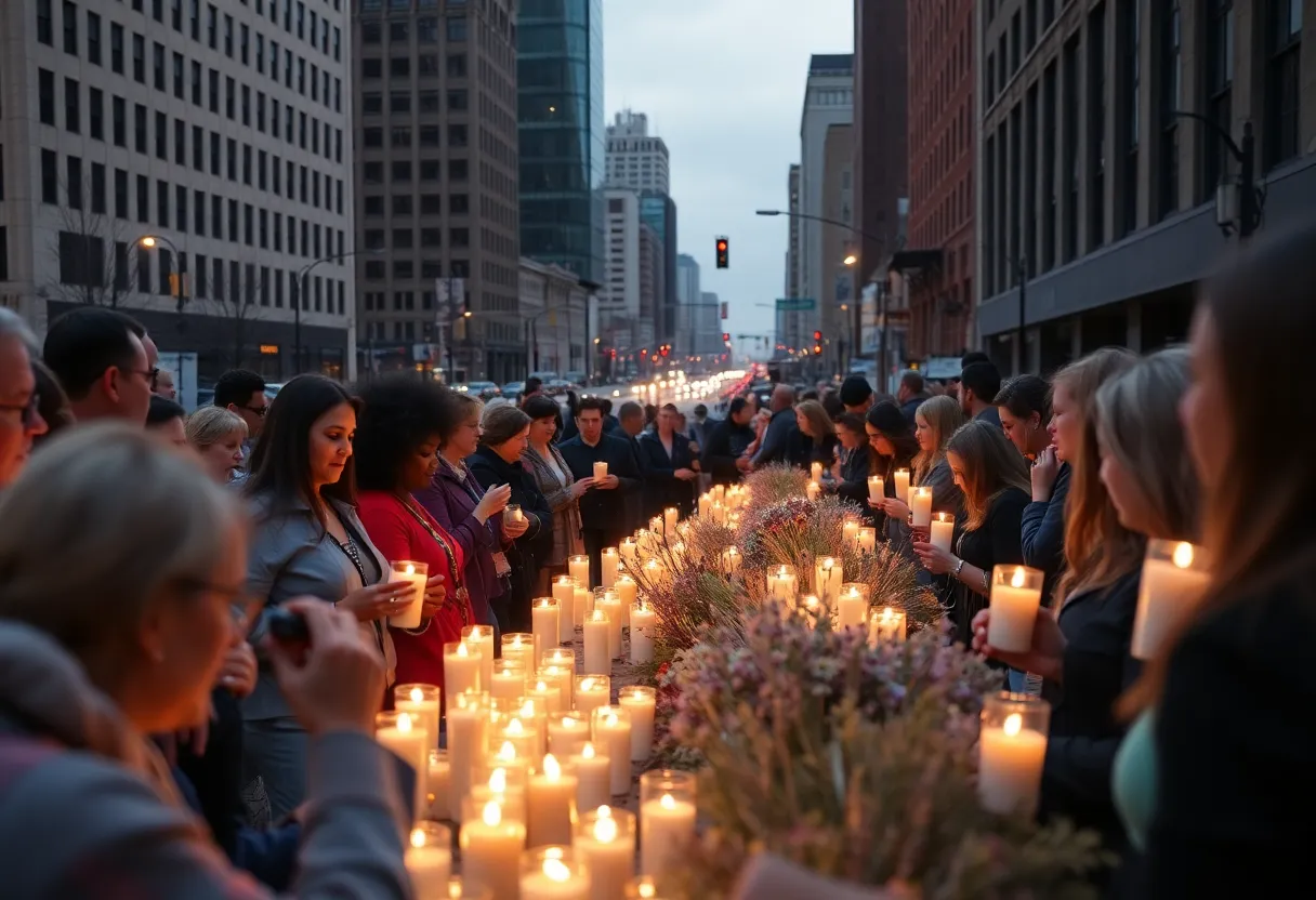 Community members in Kansas City gathering in memory of tragedy