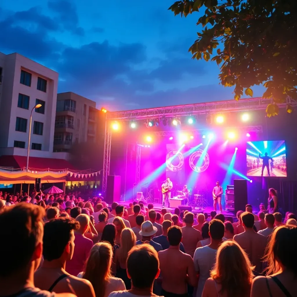 Crowd enjoying summer concerts in Kansas City