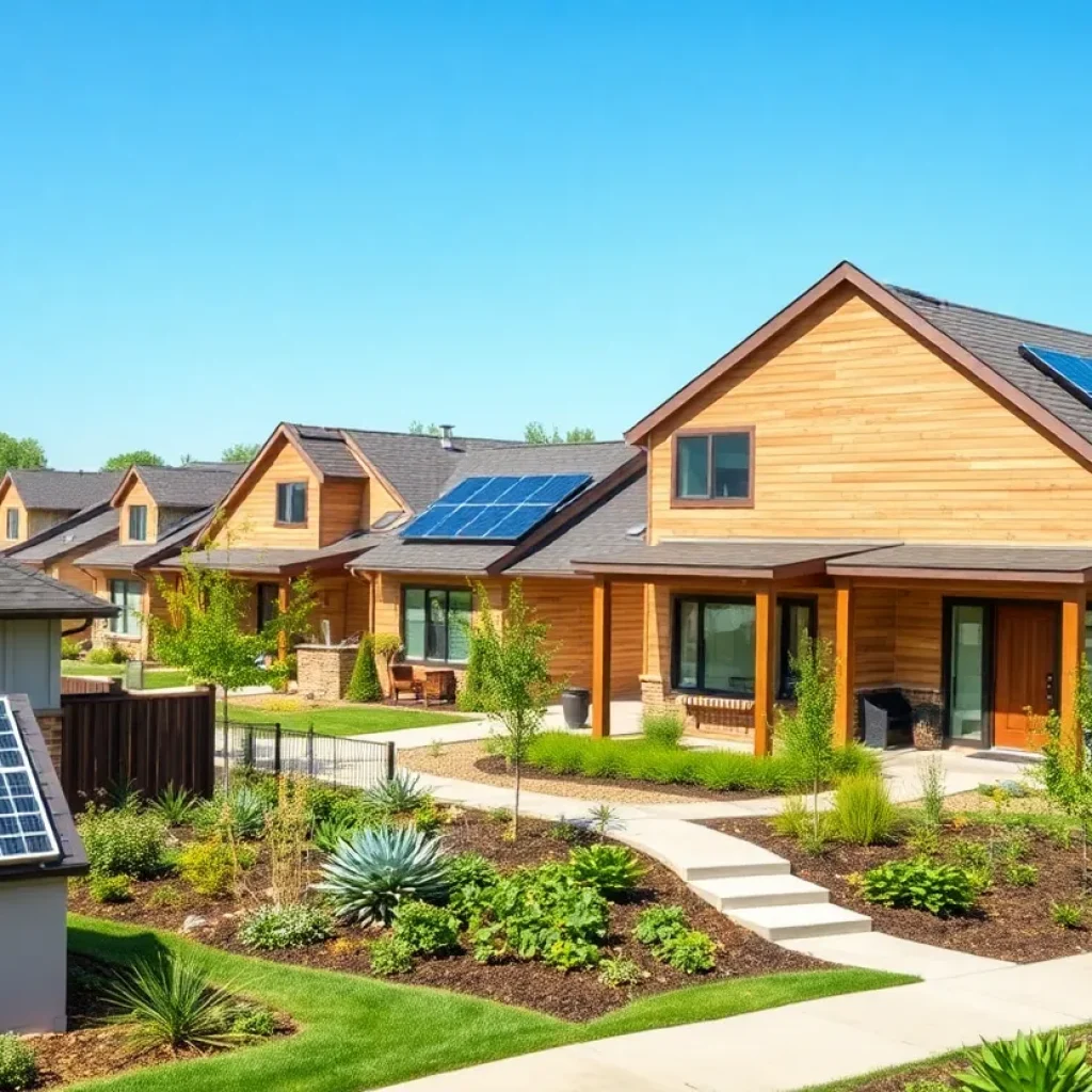 Modern homes in a Kansas City neighborhood with energy-efficient features.
