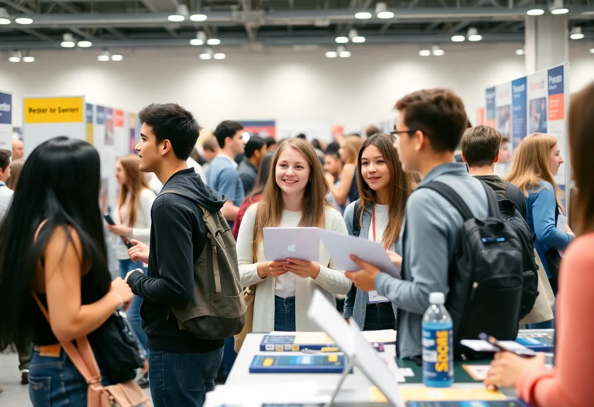 High school students at Kansas City internship fair