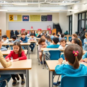 Students and teachers engaging in a school environment