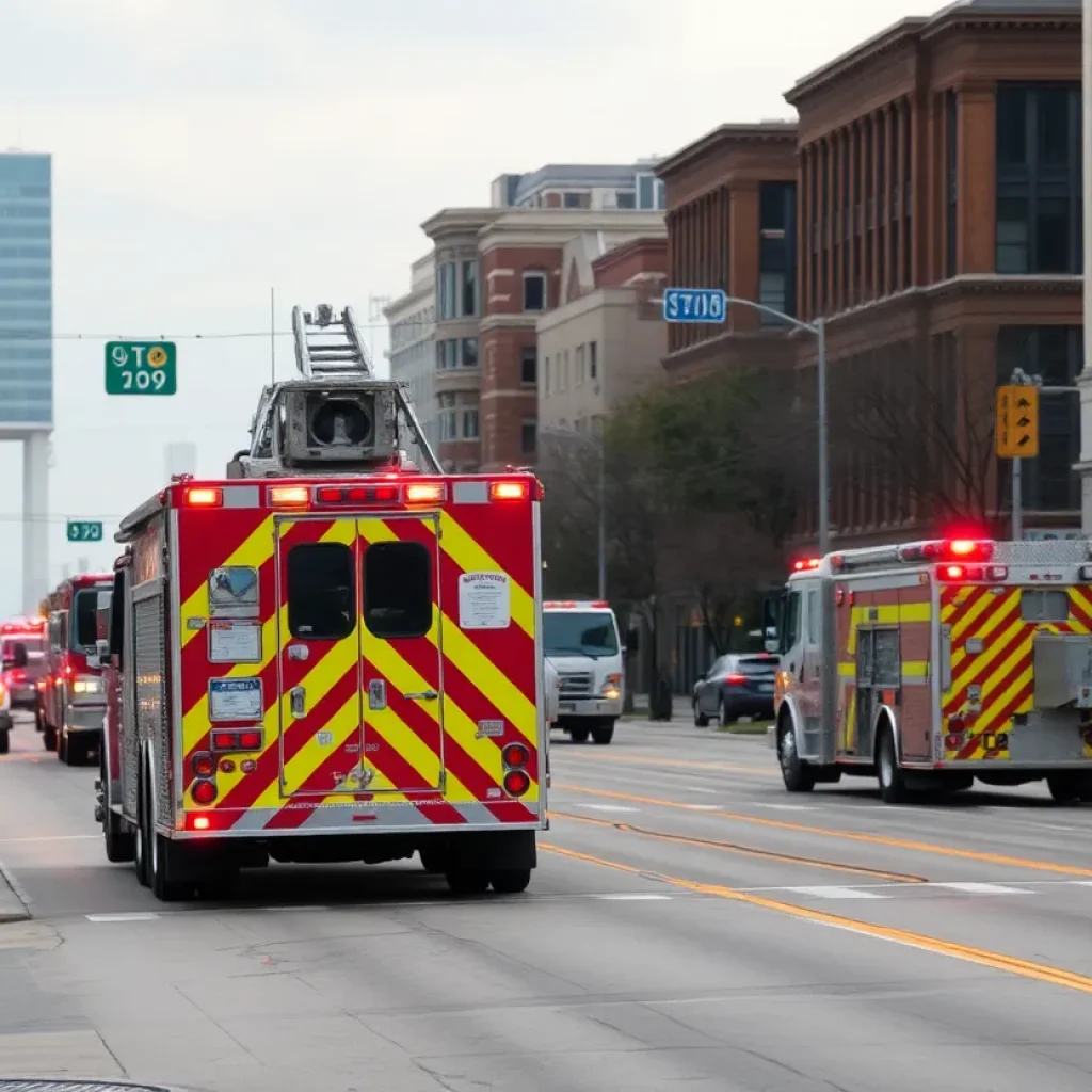 Emergency services responding to a gas leak incident in Kansas City