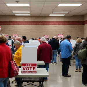 Voters at a polling place in Missouri on Election Day