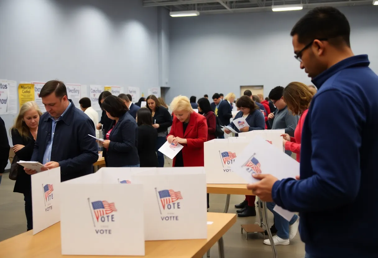 Voters participating in local elections in Missouri