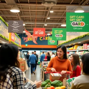Community members participating in a Price Chopper giveaway event