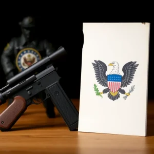 Symbolic representation of Missouri law enforcement and Second Amendment debates