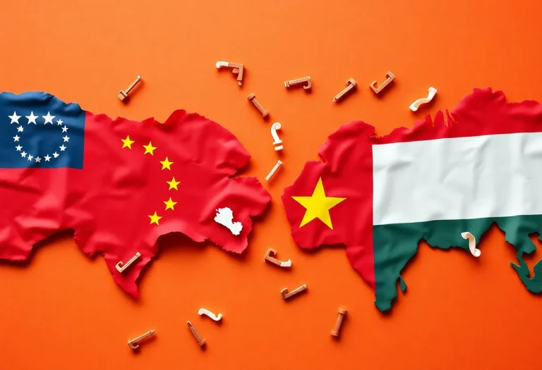 Illustration of trade negotiations between the US and China